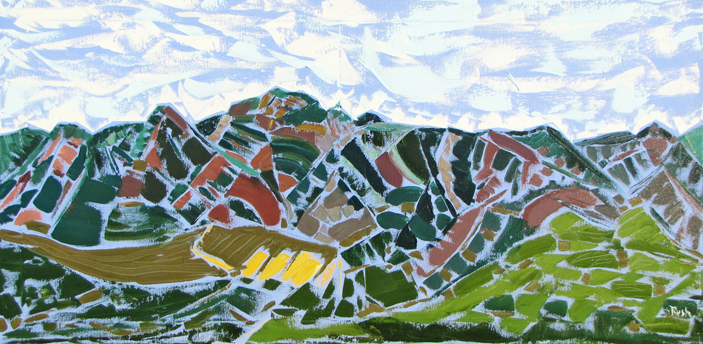 Mazatzal Mountains Mosaic - 18 x 36 x 0.625 inches - Oil on Gallery Wrapped Canvas
