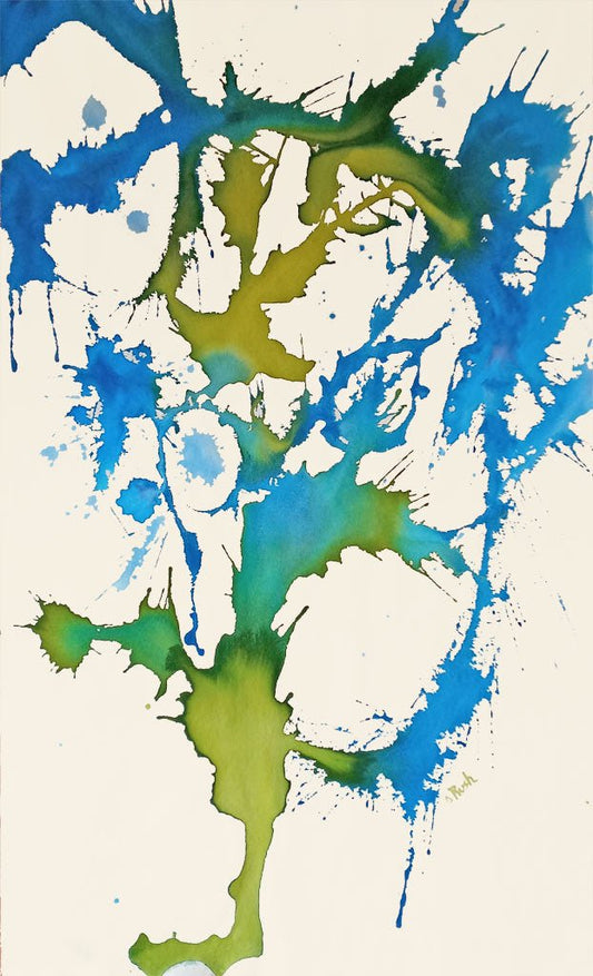 Blue Flower - 59.5 x 35.5 x 0 in - Acrylic on Flat Canvas - De Fleurs Series - Mary Rush Artist - Wildfeather Fine Art