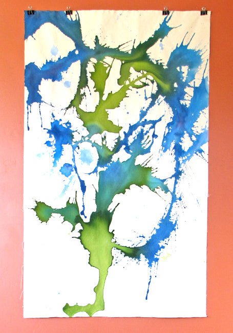 Blue Flower - 59.5 x 35.5 x 0 in - Acrylic on Flat Canvas - De Fleurs Series - Mary Rush Artist - Wildfeather Fine Art