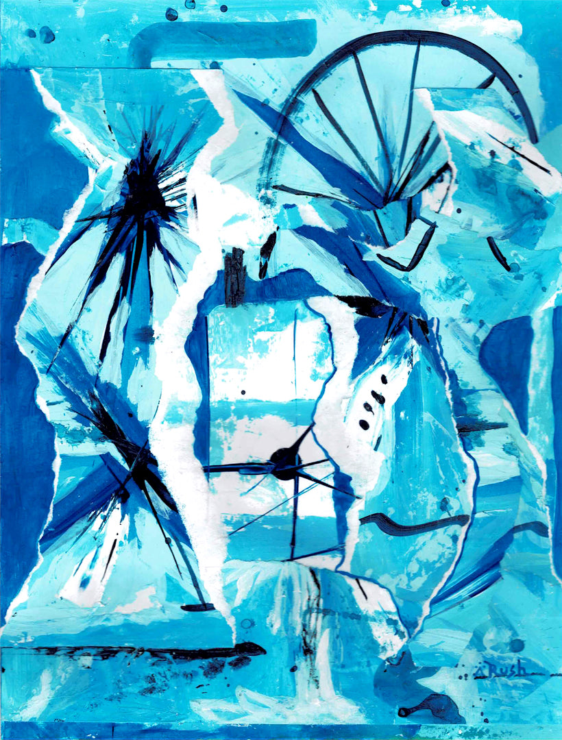 Portal to the Future - 11 x 8.5 inches - Acrylic & Paper Collage on Paper