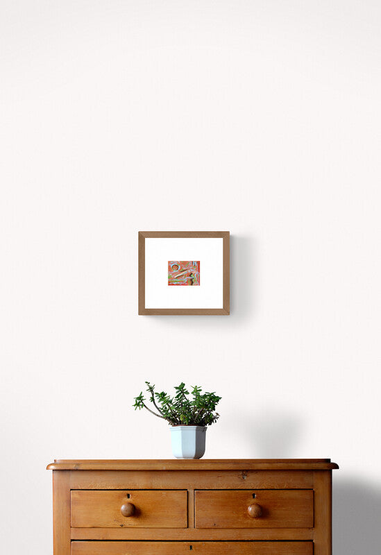 Tan, Brown, Green, Blue, Red #1 of 3 - 4.25 x 5.5 inches, Acrylic on Paper