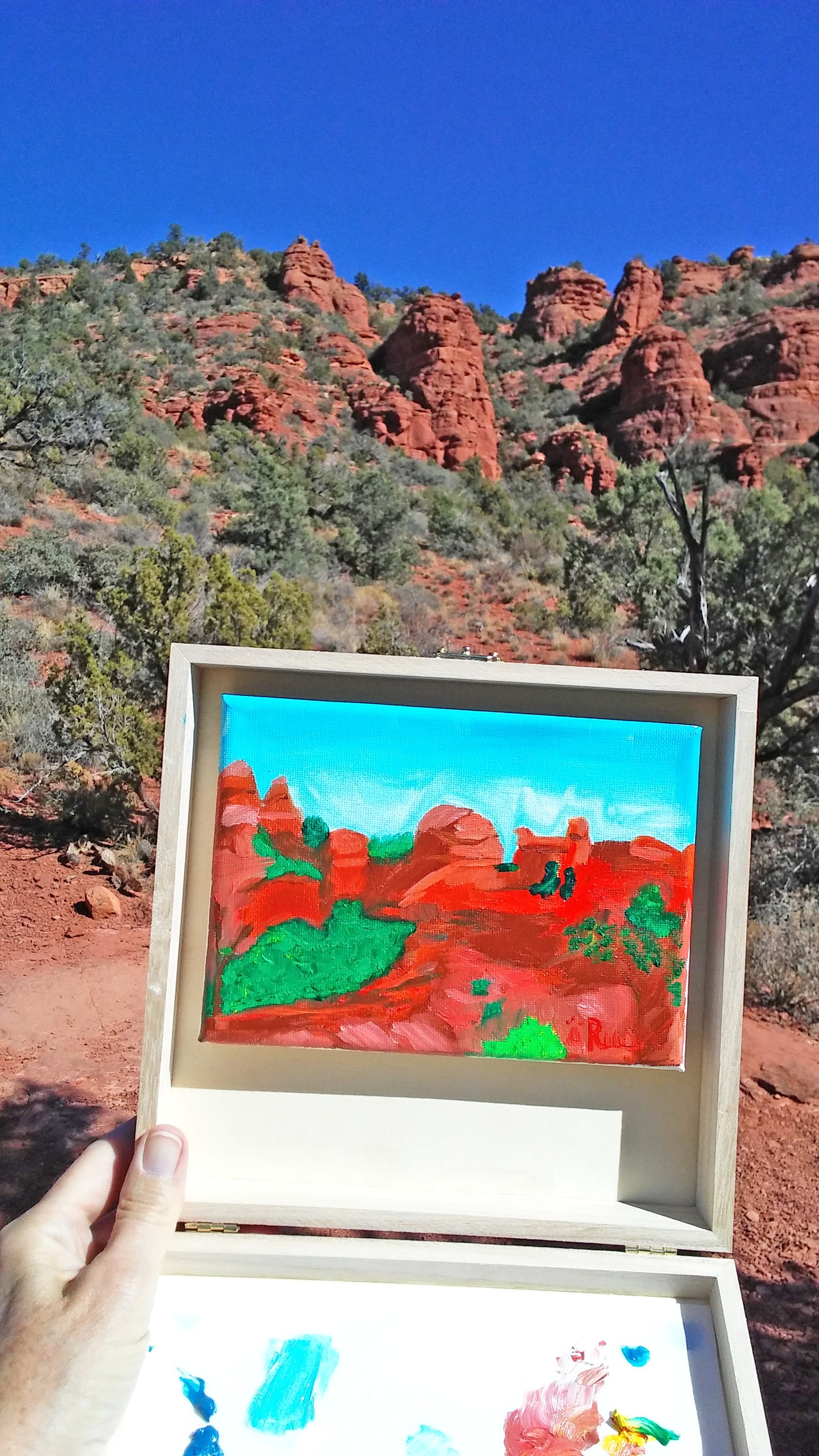 Thunder Mountain, Sedona, Arizona - 5 x 7 x 0.75 - Oil on Gallery Wrapped Canvas