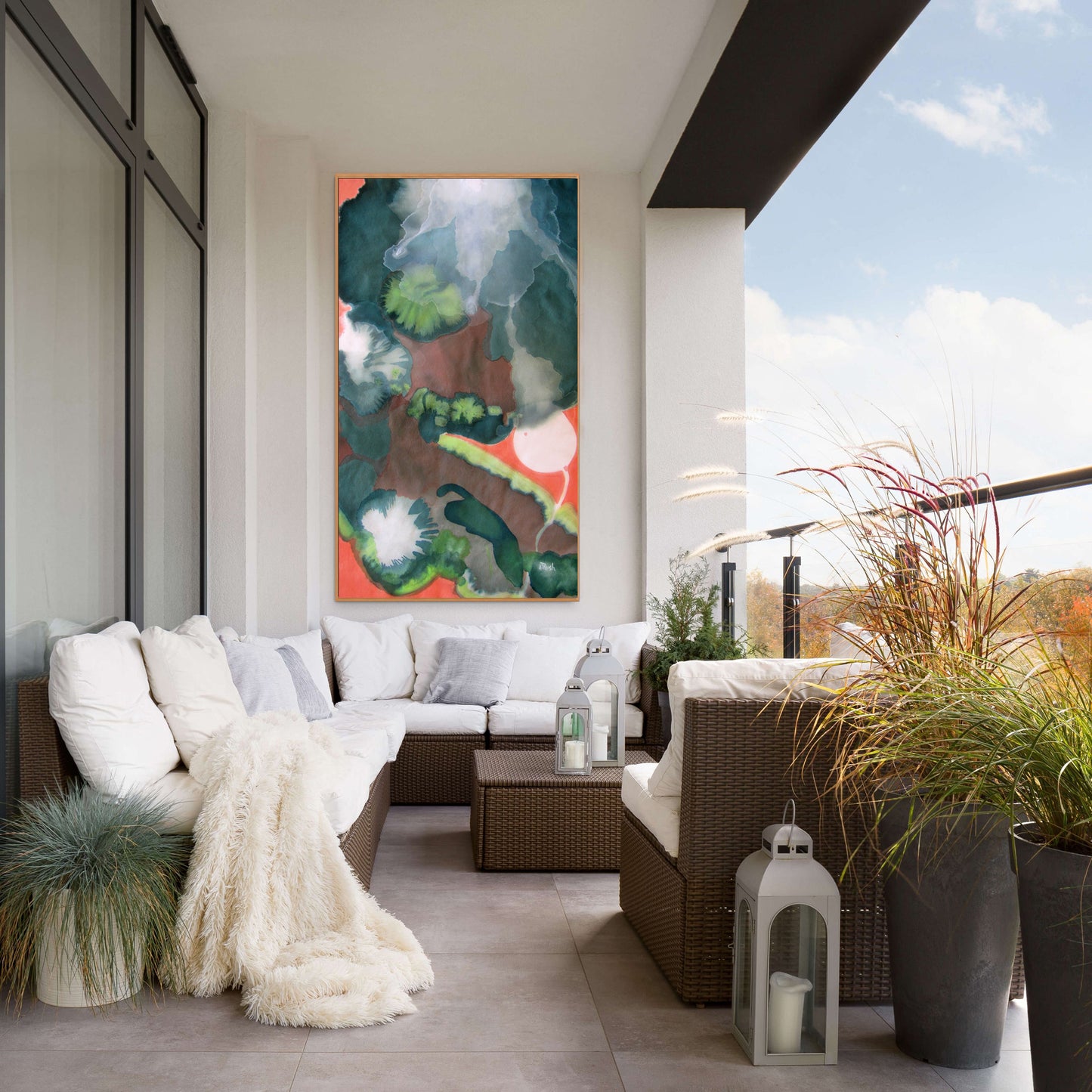 White Flower - 59.5 x 35.5 x 0 in - Acrylic on Flat Canvas - De Fleurs Series