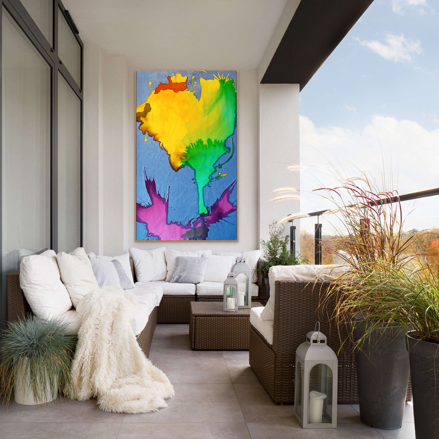 Yellow Flower - 59.5 x 35.5 x 0 in - Acrylic on Flat Canvas - De Fleurs Series