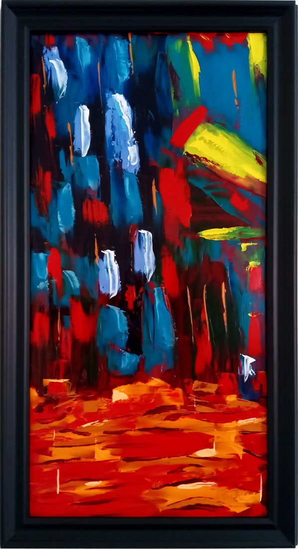 Soul's Cavern - 24 x 12 inches - Oil on MDF (Black Frame Included)