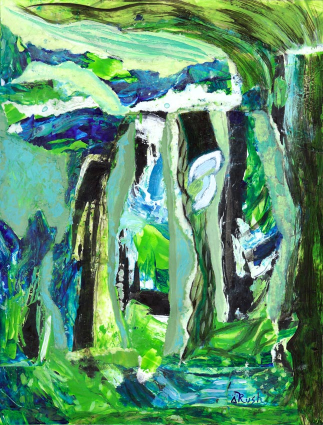 Forest Enchantment - 11 x 8.5 inches - Acrylic Collage on Paper