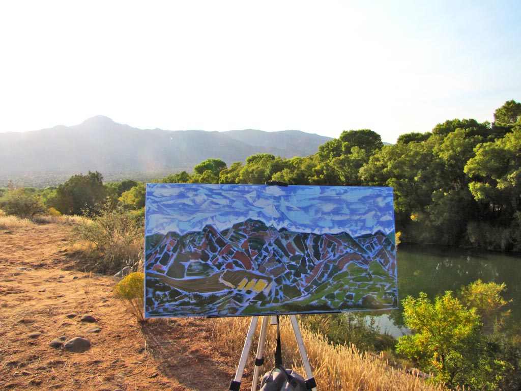 Mazatzal Mountains Mosaic - 18 x 36 x 0.625 inches - Oil on Gallery Wrapped Canvas