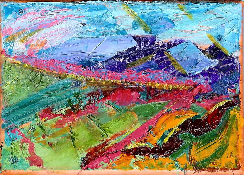 Monsoon Whimsey - Diptych 14 x 5 x 0.5 - Oil on Gallery Wrapped Canvas