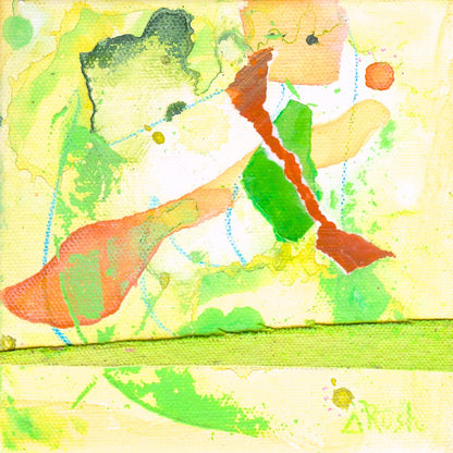 Colors of Spring #2 - 5 x 5 x 1.5 inches - Mixed Media on Canvas