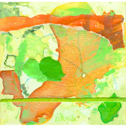 Colors of Spring #3 - 5 x 5 x 1.5 inches - Mixed Media on Canvas