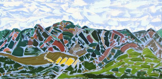 Mazatzal Mountains Mosaic  - 18 x 36 x 0.625 inches - Oil on Gallery Wrapped Canvas