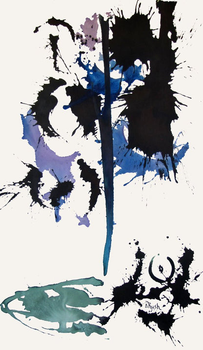 Black Flower, 59.5 x 35.5 x 0 inches, Acrylic on Flat Canvas - De Fleurs Series - Mary Rush Artist - Wildfeather Fine Art
