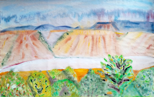 Golden Mountain - 37.5 x 59.5 x 0 inches - Mixed Media on Flat Canvas