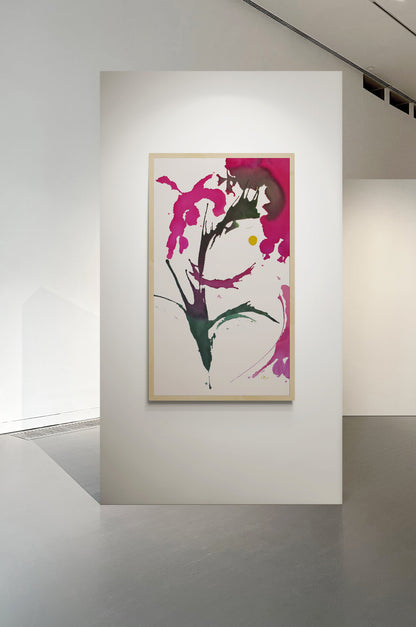 Fuchsia Flower, 59.5 x 35.5 x 0 inches, Acrylic on Flat Canvas - De Fleurs Series