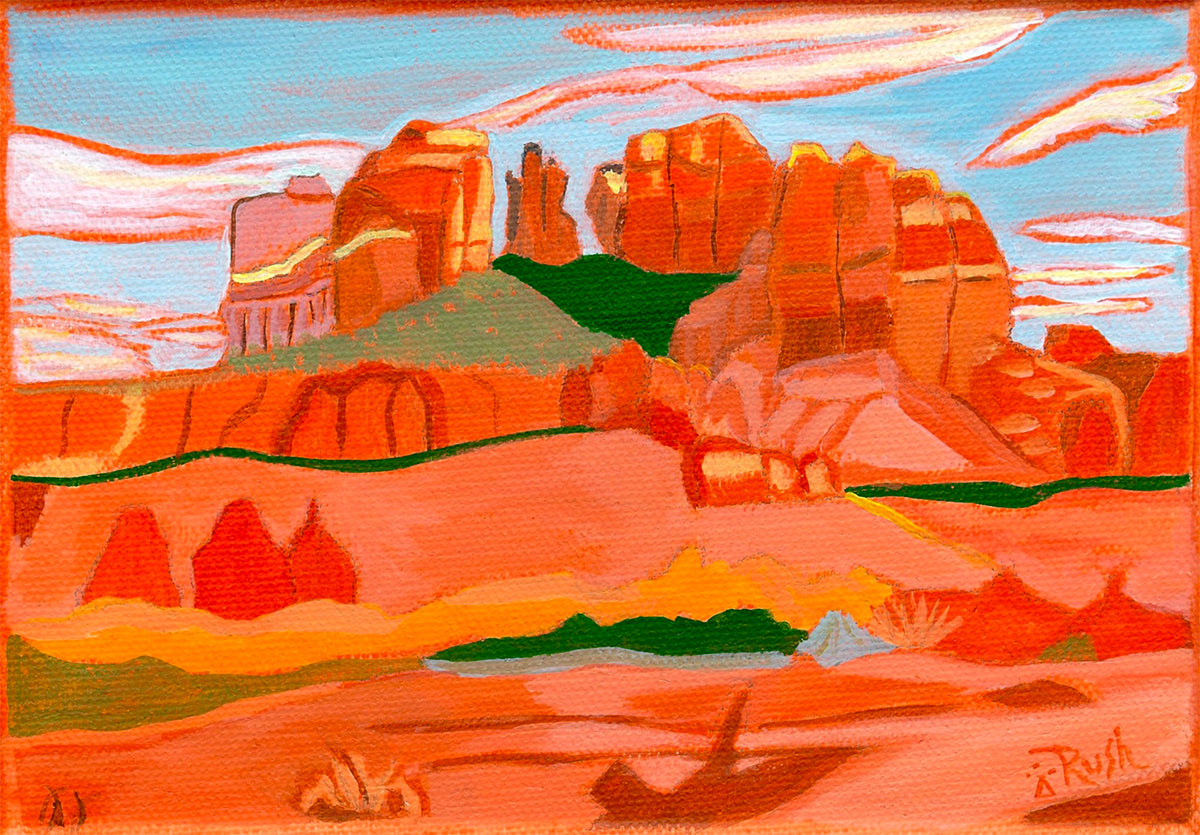 Presence - Cathedral Rock Sedona - 5 x 7 x 0.75 - Acrylic on Gallery Wrapped Canvas