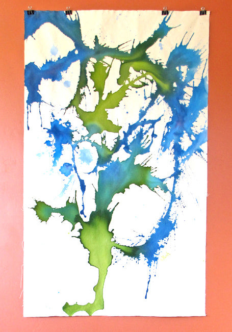 Blue Flower - 59.5 x 35.5 x 0 in - Acrylic on Flat Canvas - De Fleurs Series