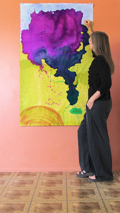 Purple Flower - 59.5 x 35.5 x 0 - Acrylic on Flat Canvas - De Fleurs Series