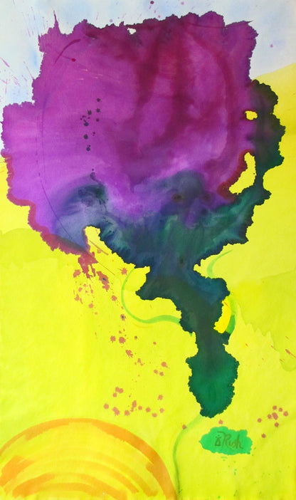 Purple Flower - 59.5 x 35.5 x 0 - Acrylic on Flat Canvas - De Fleurs Series