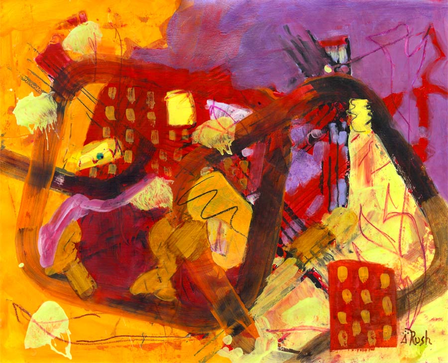 The Way Around is In - 11 x 14 inches - Mixed Media on Paper