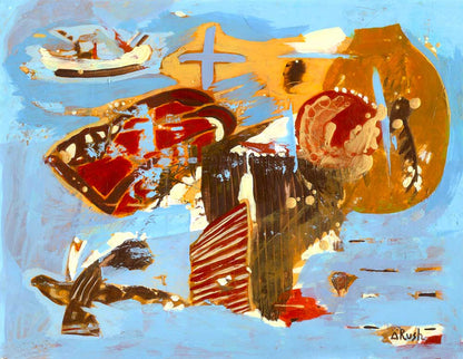 Daydreams of Early Civilization - 8.5 x 11 inches - Acrylic on Paper