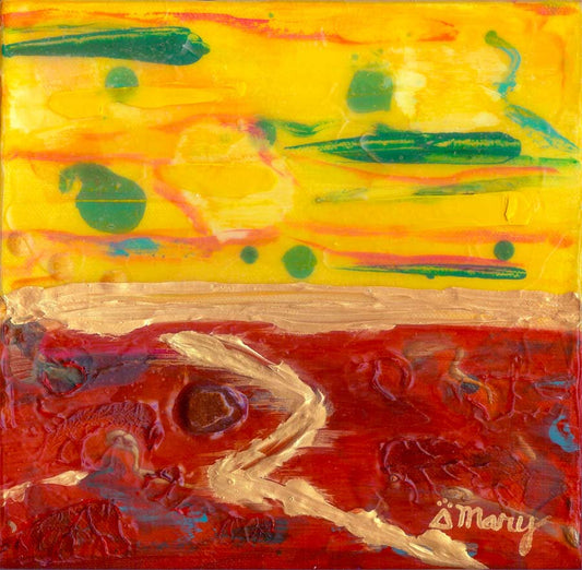Home on the Range 08 x 08 x 1.5 inches - Mixed Media on Canvas