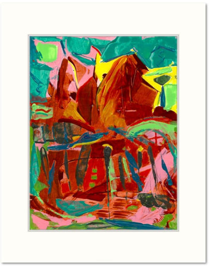 City Under the Mountain - 8.5 x 11 inches - Acrylic on Paper