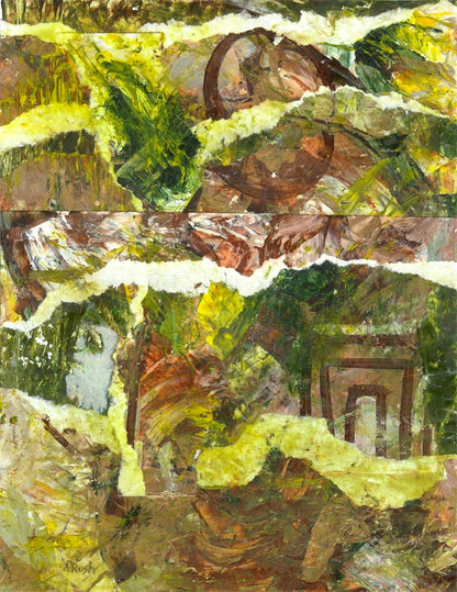 Secrets of the Past - 11 x 8.5 inches - Acrylic Collage on Paper