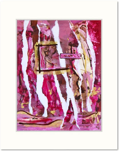 The Queen and the Handmaiden Come to an Agreement - 11 x 8.5 inches - Acrylic Collage on Paper