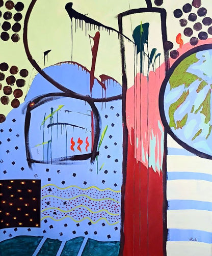 A World Beyond Language, Space, and Time, 72 x 60 x 0 in, Acrylic on Flat Canvas