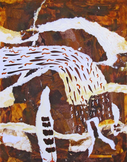 The Flow Flows Openly - 11 x 8.5 inches - Acrylic Collage on Paper