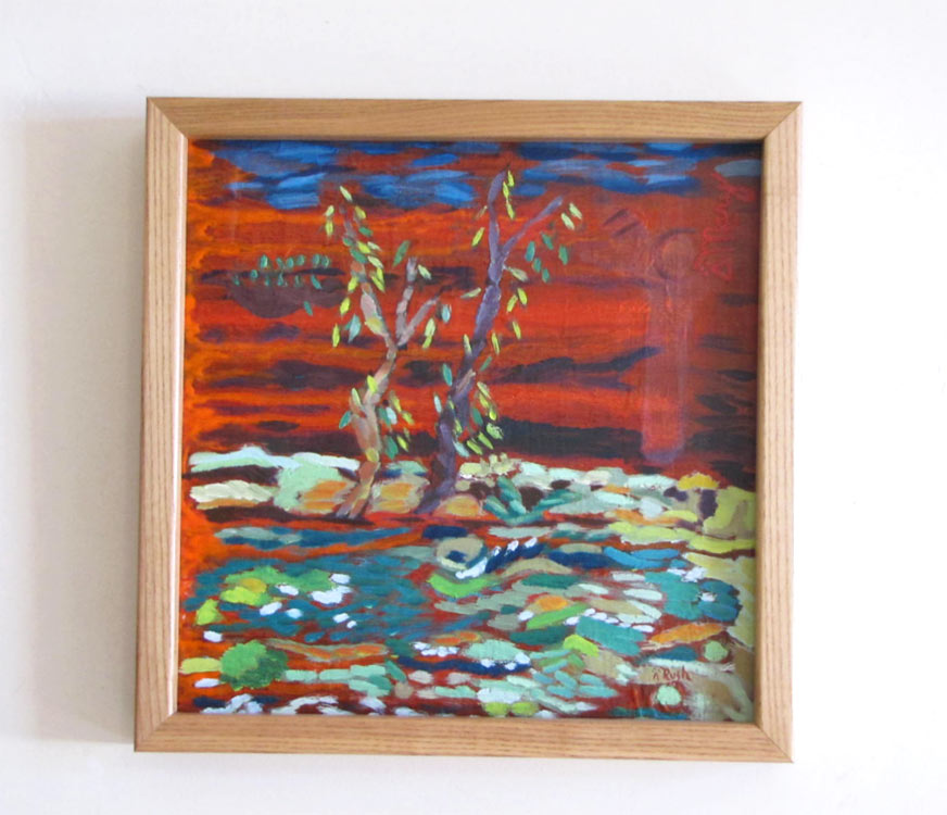 Dancing at River's Edge - 12 x 12 x 0.125 inches - Mixed Media on Wood