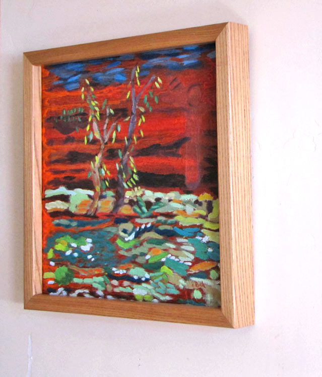 Dancing at River's Edge - 12 x 12 x 0.125 inches - Mixed Media on Wood