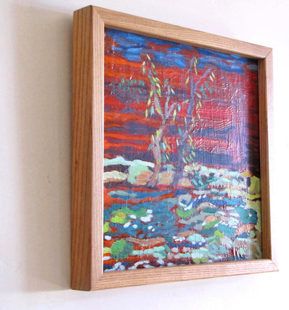 Dancing at River's Edge - 12 x 12 x 0.125 inches - Mixed Media on Wood