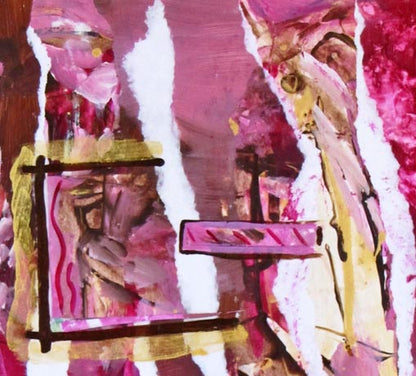 The Queen and the Handmaiden Come to an Agreement - 11 x 8.5 inches - Acrylic Collage on Paper