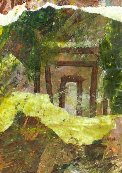 Secrets of the Past - 11 x 8.5 inches - Acrylic Collage on Paper
