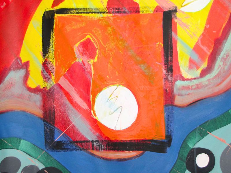 The Lantern Bearer, 60 x 60 x 0 in, Acrylic on Flat Canvas