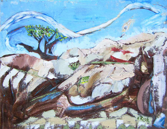 Flight of Big White Bird - 11 x 14 x 0.75 inches - Oil on Canvas
