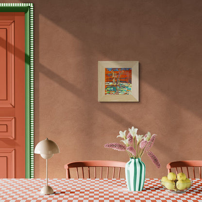 Dancing at River's Edge - 12 x 12 x 0.125 inches - Mixed Media on Wood