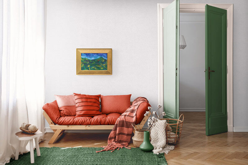 Let us Dwell in the Groovy Green Pasture of Life - 11 x 17 x 0.125 inches - Oil on MDF