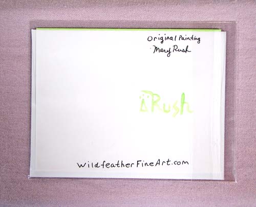 Art Card - Hand Painted - Mint Green #3 - 4.25 x 5.5 inches - Free Shipping