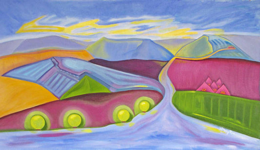 Road to Shambala - 15.25 x 27.88 inches - Oil on Canvas