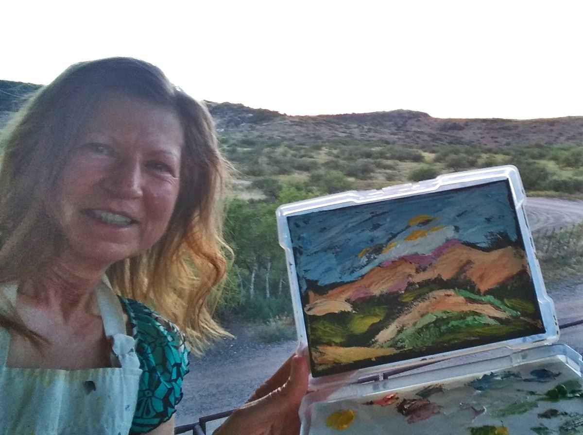 Sunset on Salt Mine Road - Original Painting - Mary Rush Artist - Wildfeather Fine Art